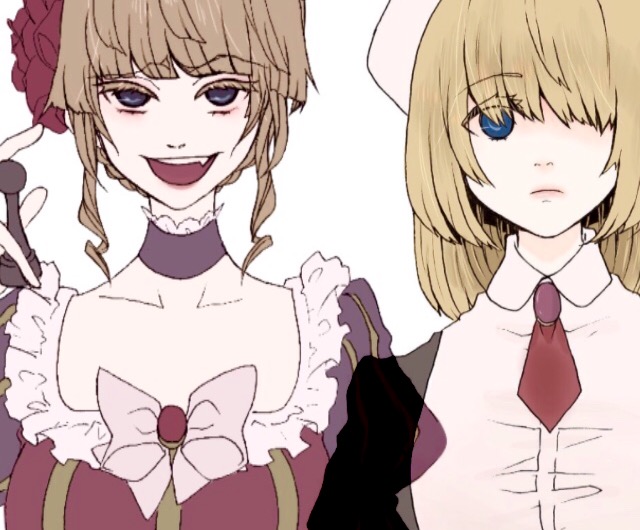1girl, beatrice_(umineko), beret, blonde_hair, blue_eyes, bow, braid, braided_bun
