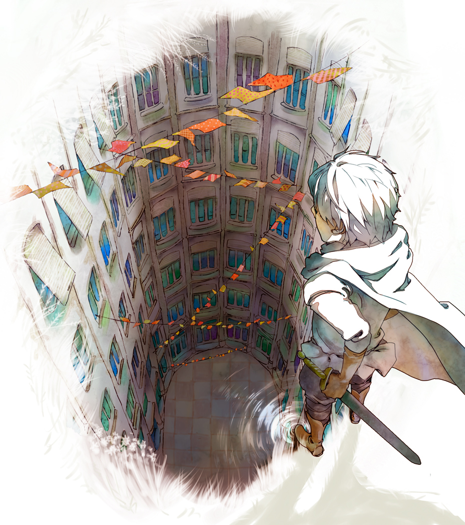 ame_(artist), boots, cape, fantasy, gloves, male, original, sword