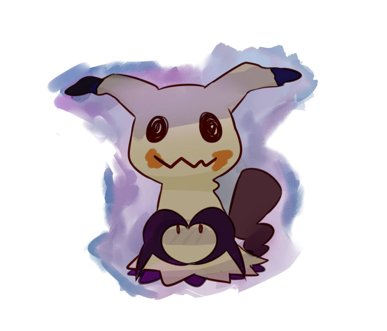commentary, creature, english_commentary, full_body, gen_7_pokemon, looking_at_viewer, mimikyu, no_humans
