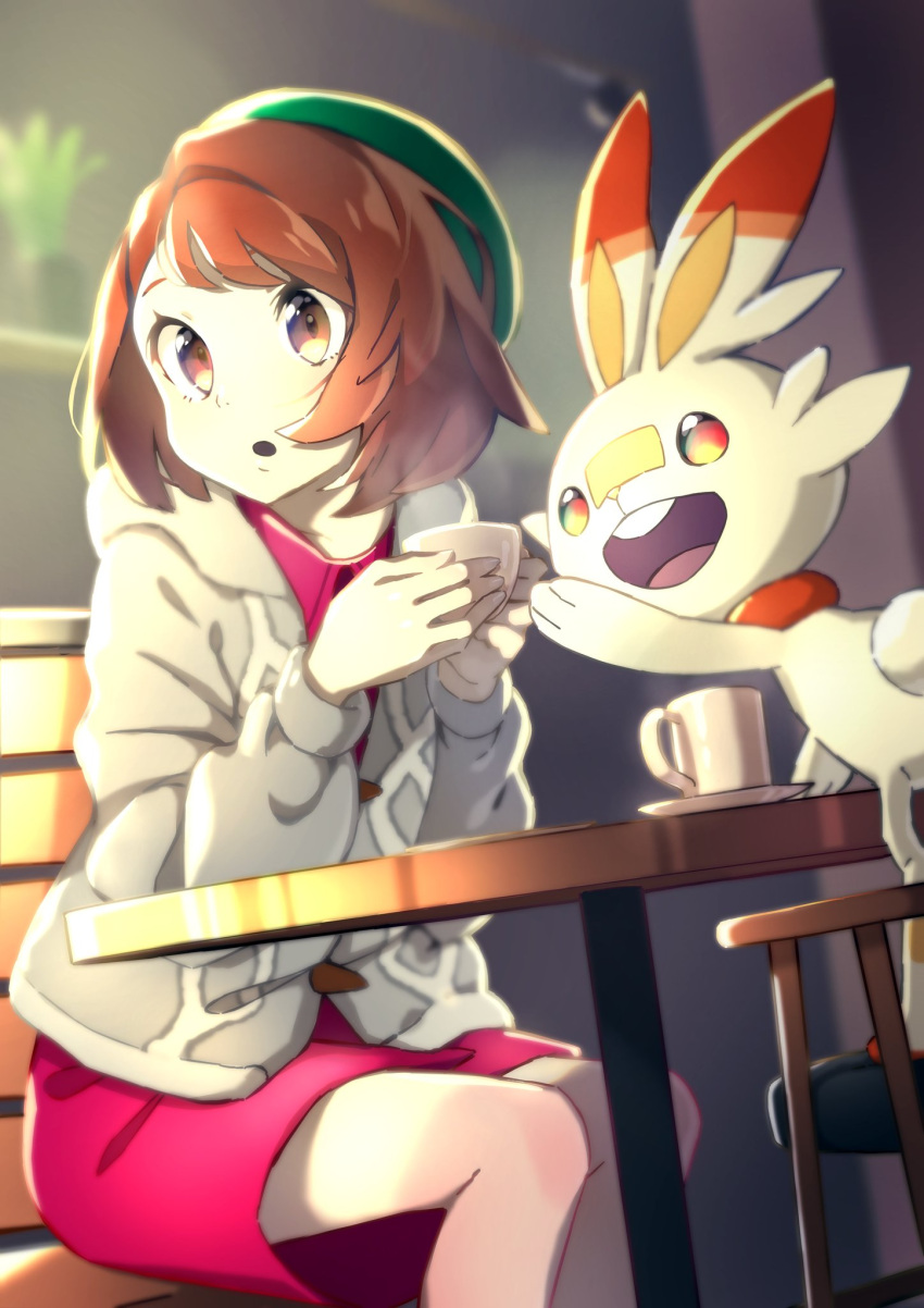 1girl, :o, bangs, bob_cut, brown_eyes, brown_hair, cardigan, collared_dress
