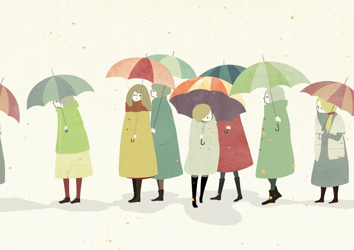 6+girls, black_footwear, blonde_hair, boots, brown_hair, coat, fco, green_coat