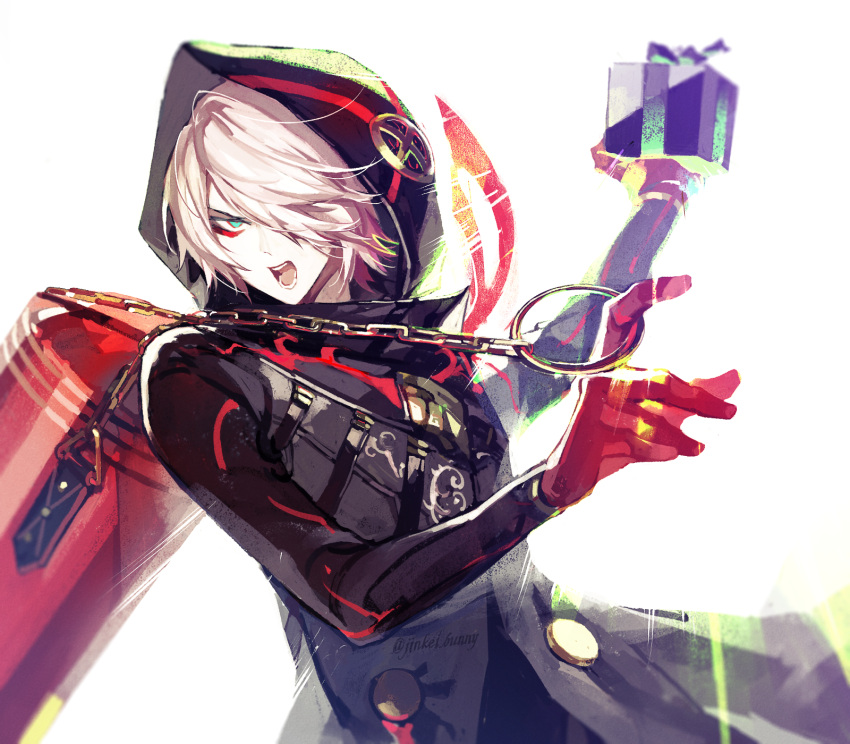 1boy, backlighting, black_coat, coat, colored_skin, eyeshadow, fate/grand_order, fate_(series)