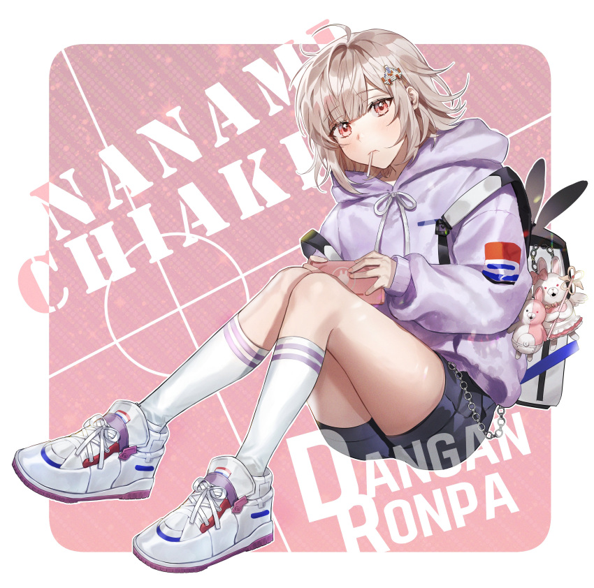 1girl, absurdres, ahoge, alternate_costume, animal_print, backpack, bag, bangs