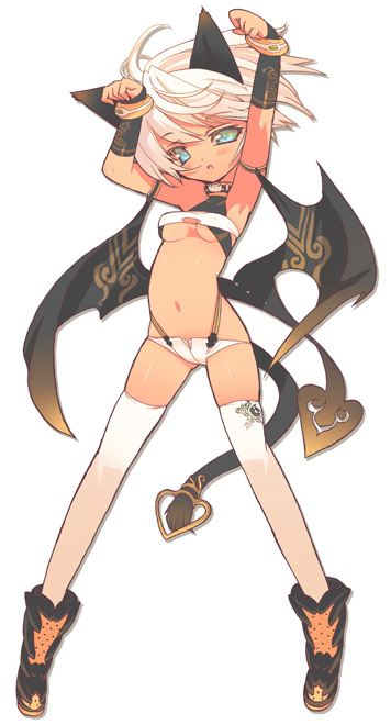 blade_(artist), blade_(lovewn), blonde_hair, breasts, cat_ears, green_eyes, original, panties