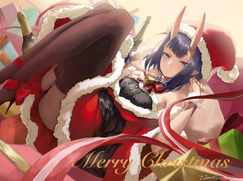 1girl, bangs, bare_shoulders, bell, blush, bob_cut, box, breasts