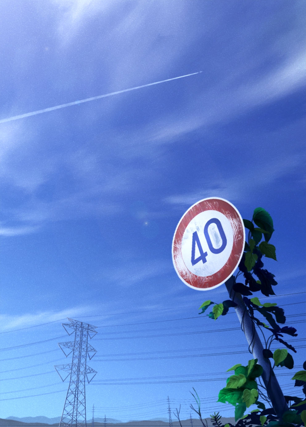 commentary, condensation_trail, day, highres, karanagi, no_humans, original, outdoors