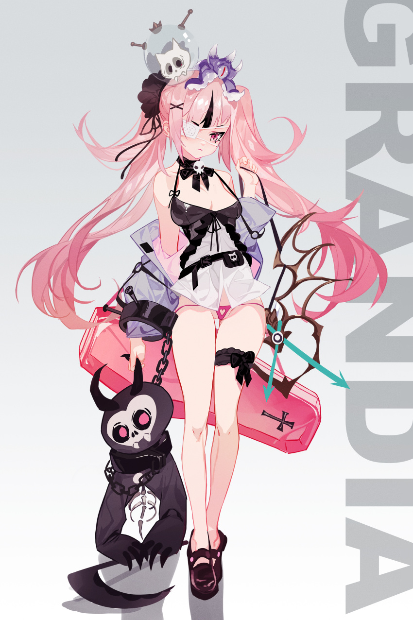 1girl, absurdres, bangs, bare_shoulders, blunt_bangs, breasts, clothing_cutout, crotch_cutout