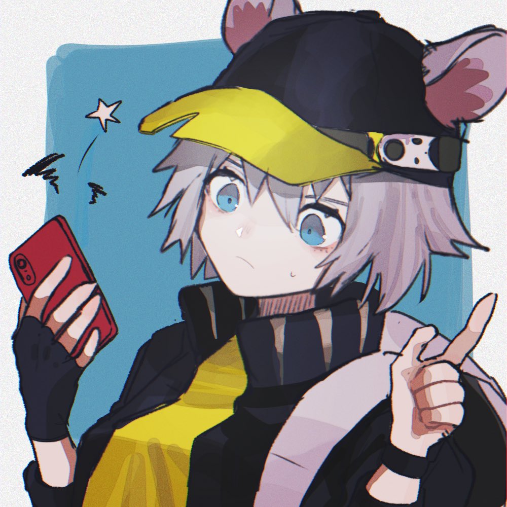 1girl, animal_ears, arknights, arms_up, backpack, bag, baseball_cap, black_gloves
