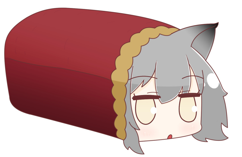 1girl, animal_ears, arknights, bangs, bread, eyebrows_visible_through_hair, food, grey_hair