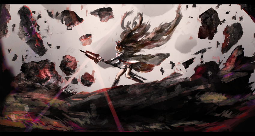 1girl, absurdres, angelina_(arknights), animal_ears, arknights, black_gloves, black_legwear, black_shorts