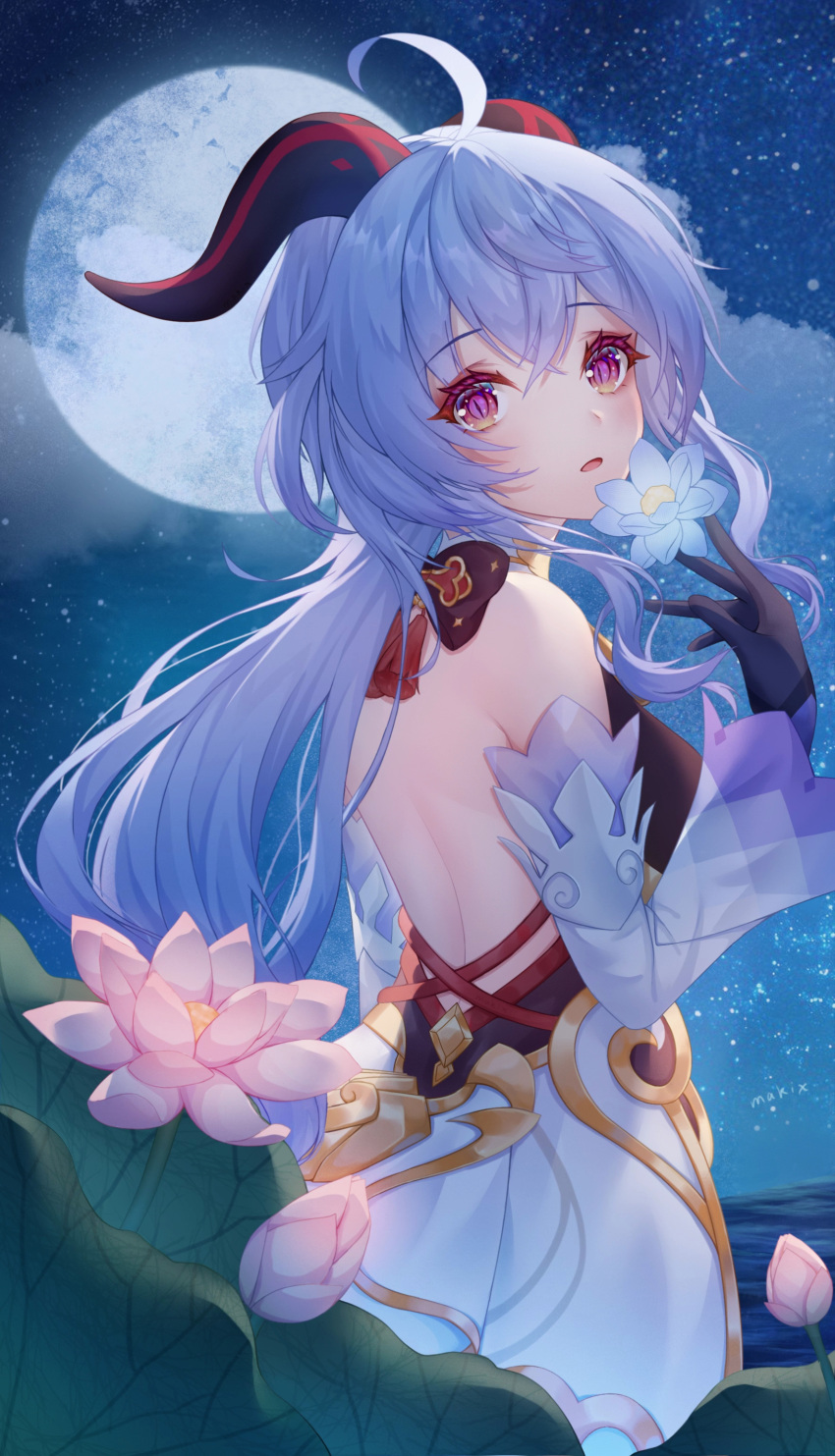 1girl, :o, absurdres, ahoge, arm_up, bangs, bare_shoulders, blue_hair