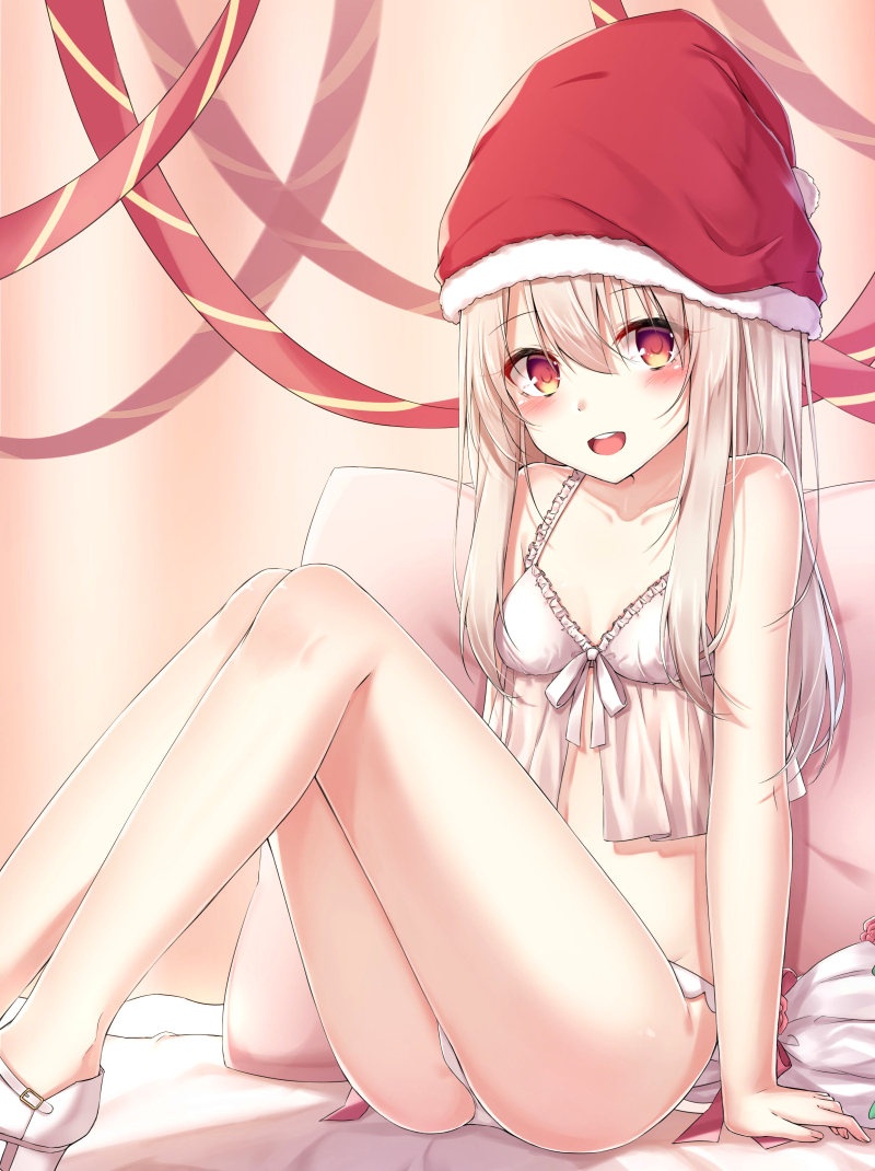 1girl, :d, akira_(been0328), ass, babydoll, bangs, bare_arms, bare_shoulders