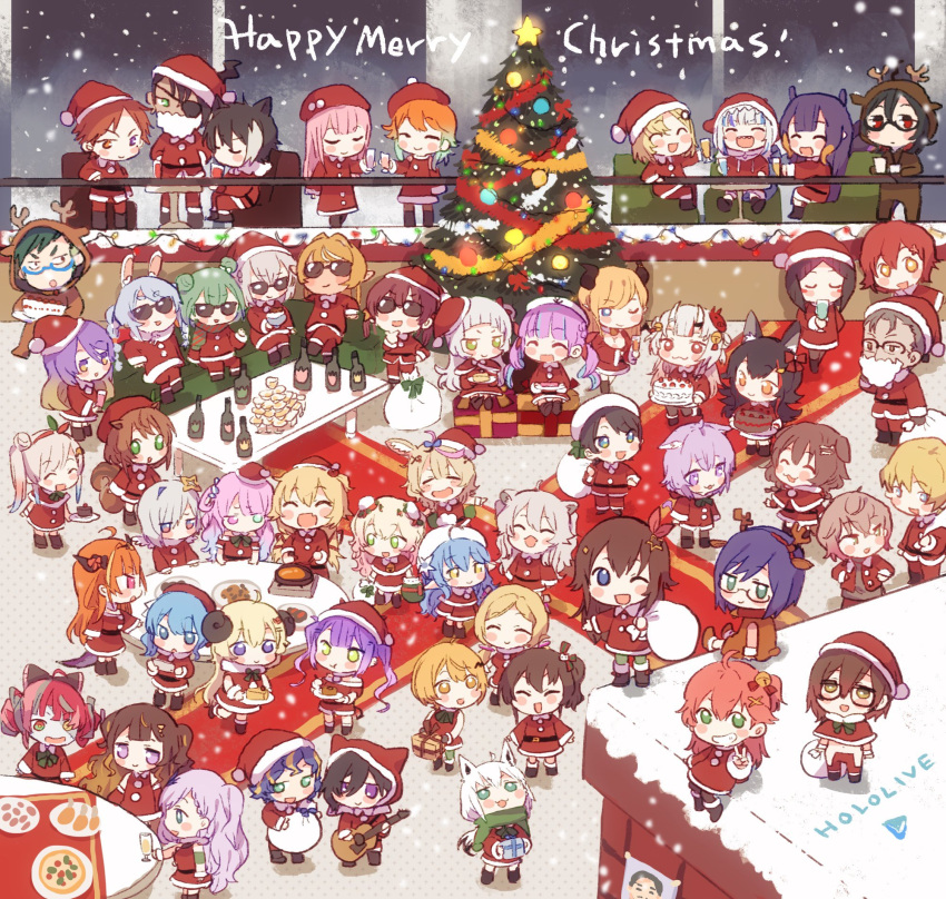 6+boys, 6+girls, :3, ahoge, airani_iofifteen, akai_haato, aki_rosenthal, alcohol