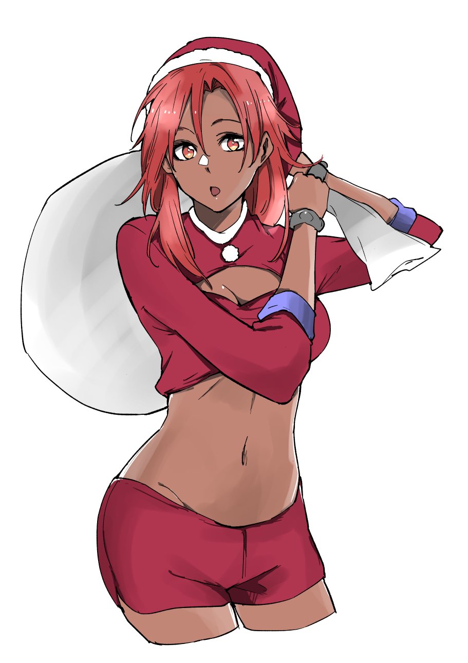 1girl, alternate_costume, breasts, christmas, fire_emblem, fire_emblem:_three_houses, ganbaru_(tkstsukachiku), hapi_(fire_emblem)