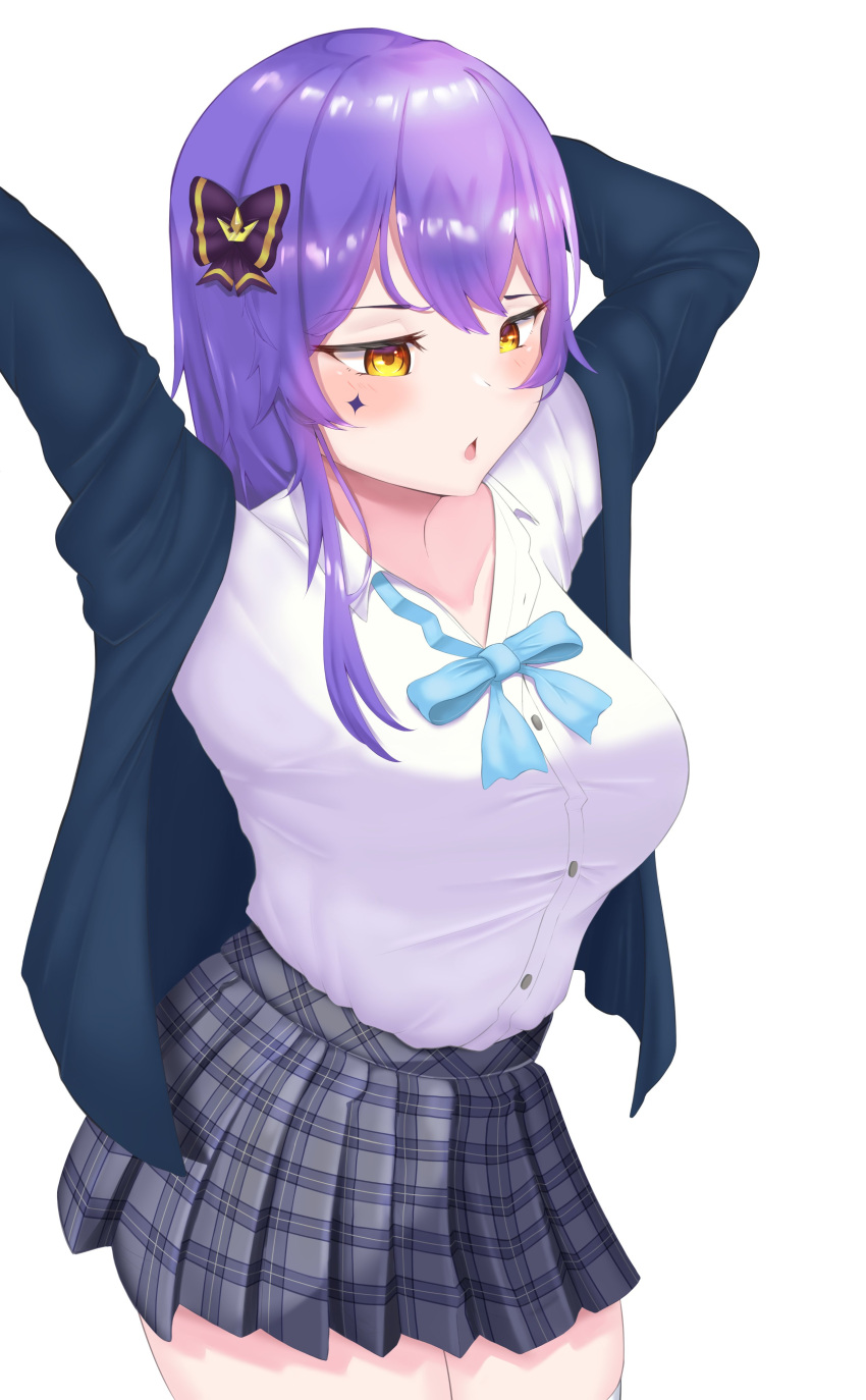 1girl, :o, absurdres, alternate_costume, bangs, blazer, blush, breasts