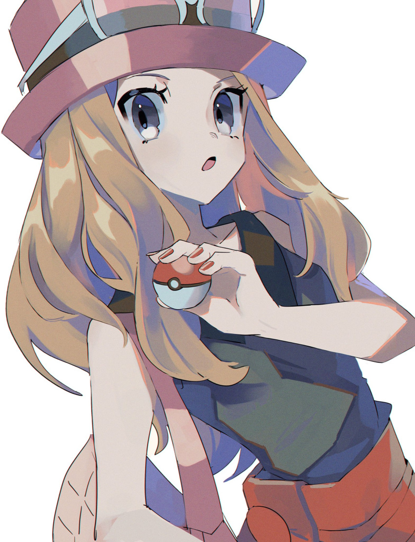 1girl, :o, bag, black_shirt, eyelashes, grey_eyes, handbag, hat