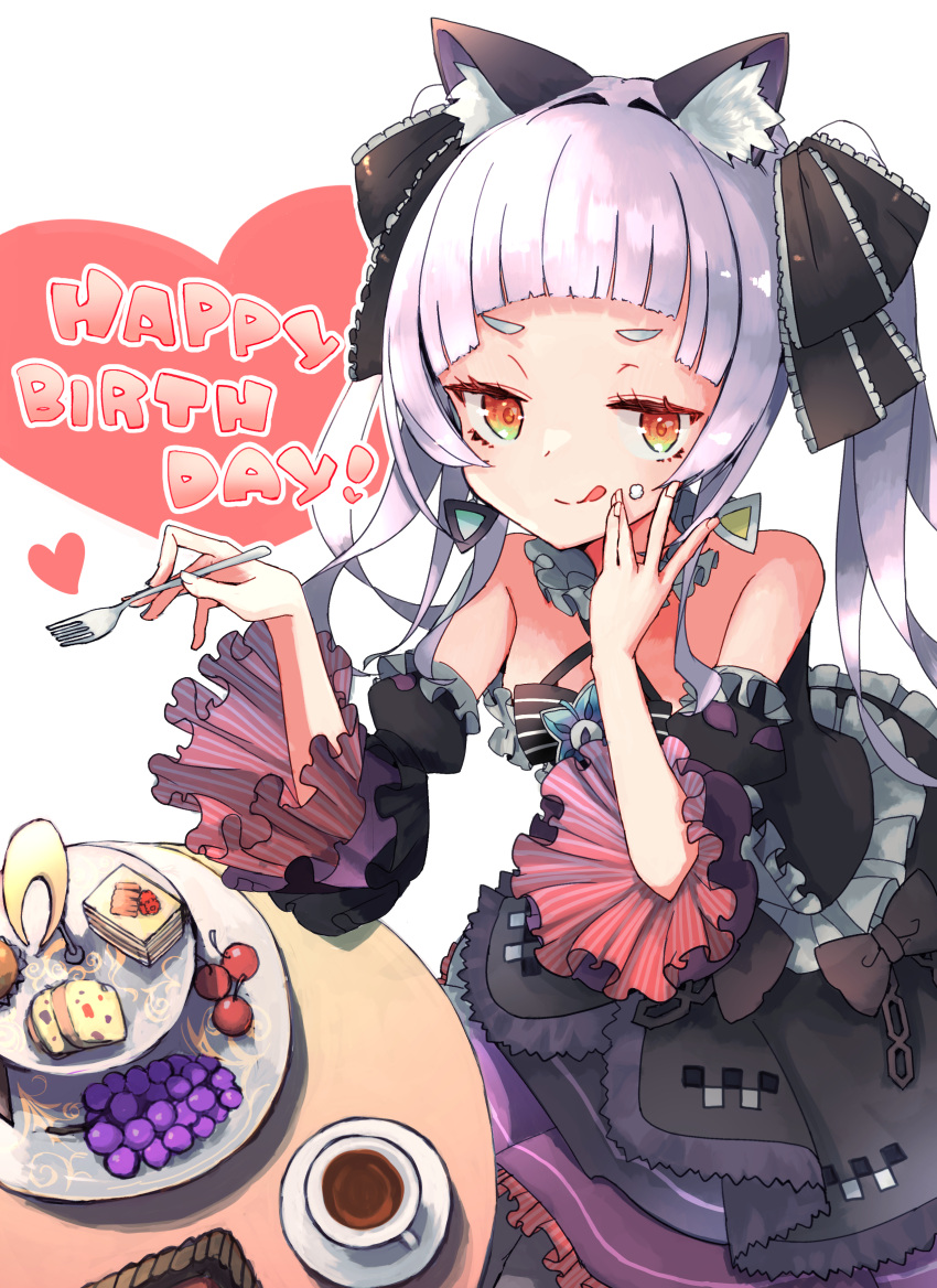1girl, :q, absurdres, animal_ear_fluff, animal_ears, bangs, bare_shoulders, black_bow