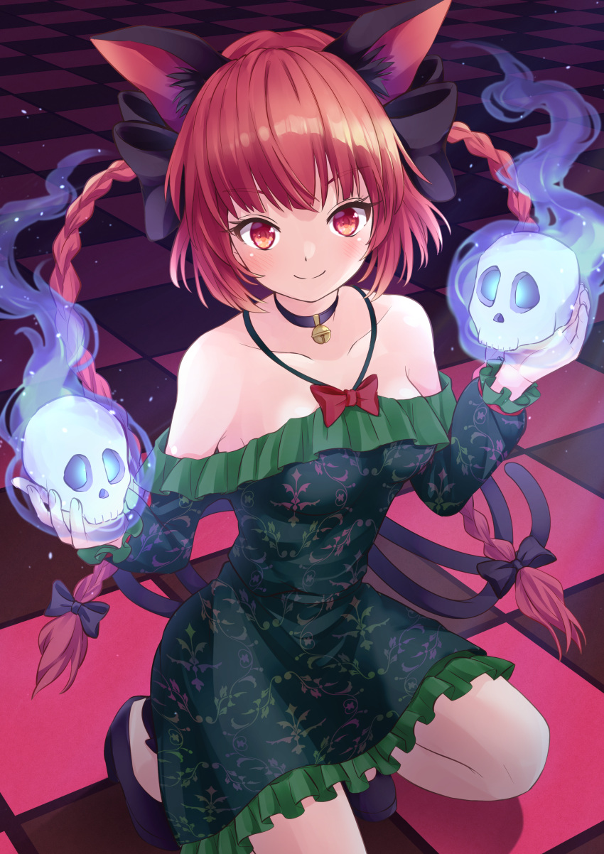 1girl, absurdres, alternate_hairstyle, animal_ear_fluff, animal_ears, armpit_peek, bangs, bare_shoulders