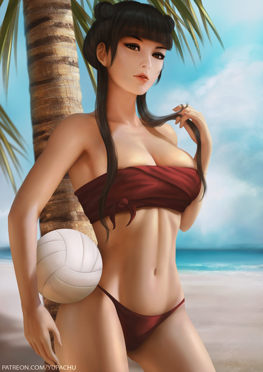 1girl, avatar:_the_last_airbender, avatar_legends, bangs, breasts, cleavage, looking_at_viewer, mai_(avatar)