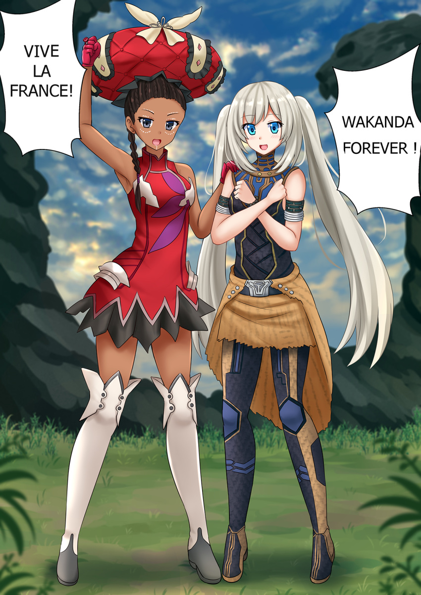 black_panther_(marvel), fate/grand_order, fate_(series), highres, marie_antoinette_(fate/grand_order), marvel, shuri, wakanda