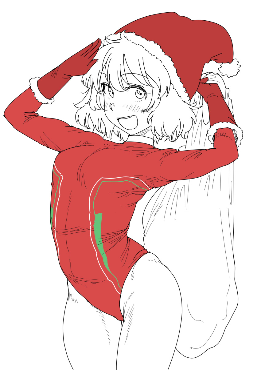 1girl, absurdres, akiyama_yukari, bag, bangs, breasts, eyebrows_visible_through_hair, fur_trim