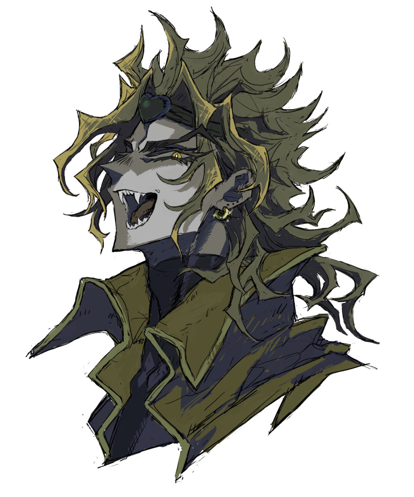 10den, 1boy, blonde_hair, collarbone, covered_collarbone, dio_brando, earrings, face