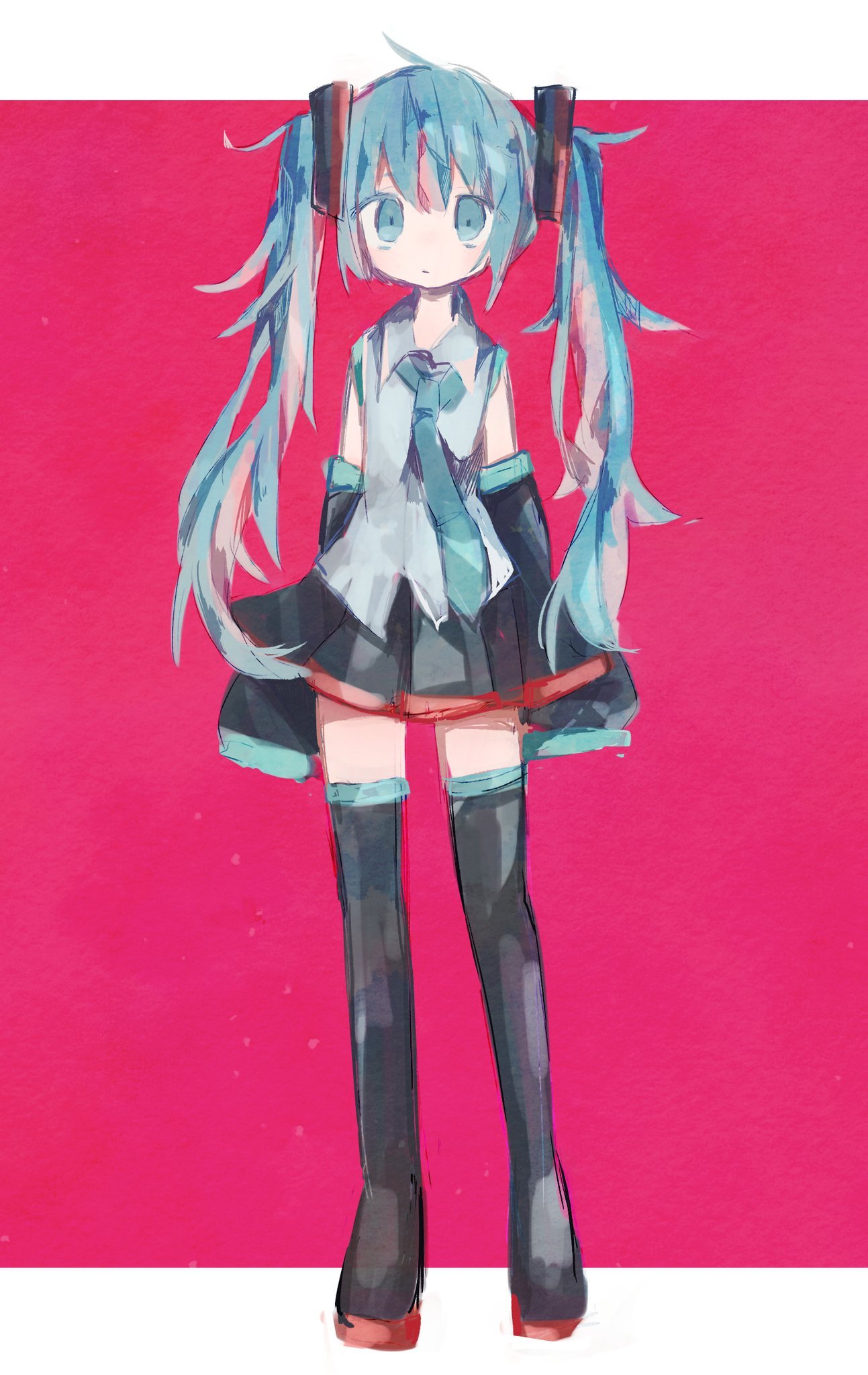 1girl, bangs, black_skirt, blue_eyes, blue_hair, blue_neckwear, boots, collared_shirt