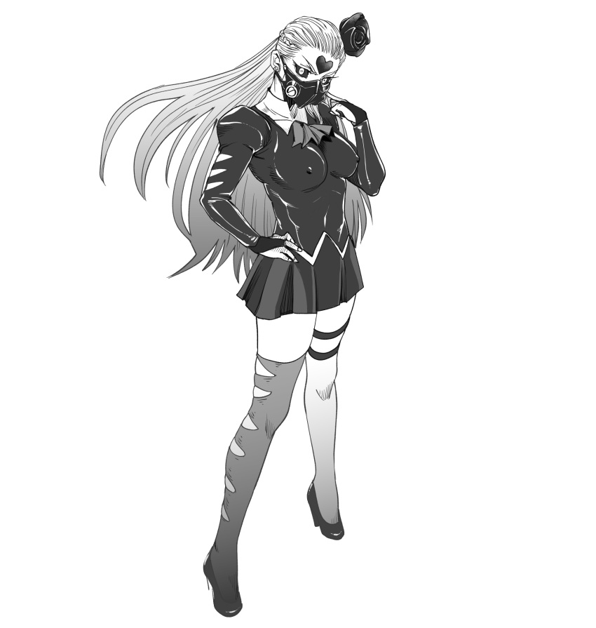 1girl, adapted_costume, agent_aika, aika_(series), black_delmo, black_sclera, breasts, commentary_request