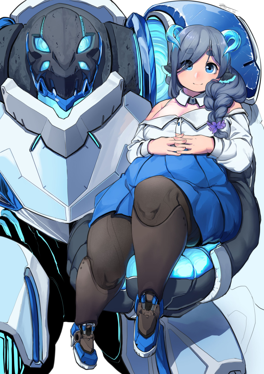 1girl, absurdres, animal_ears, belly, black_hair, blue_eyes, detached_sleeves, extra_eyes