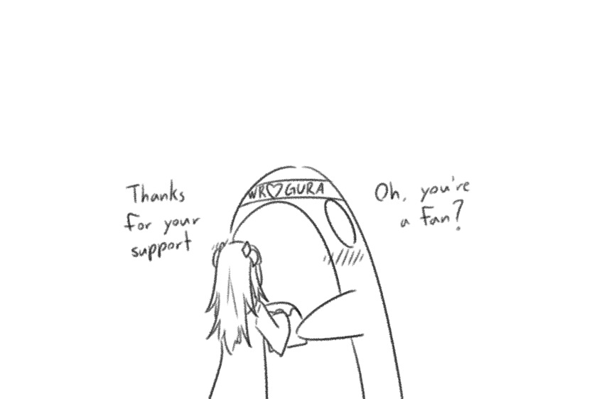 1girl, absurdres, blush, gawr_gura, hair_ornament, headband, highres, hololive, hololive_english, long_hair, orca, plusburdles, virtual_youtuber