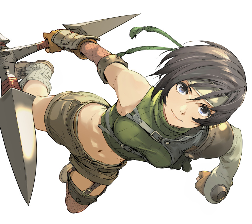 1girl, absurdres, arm_guards, armlet, armor, black_eyes, black_hair, breasts