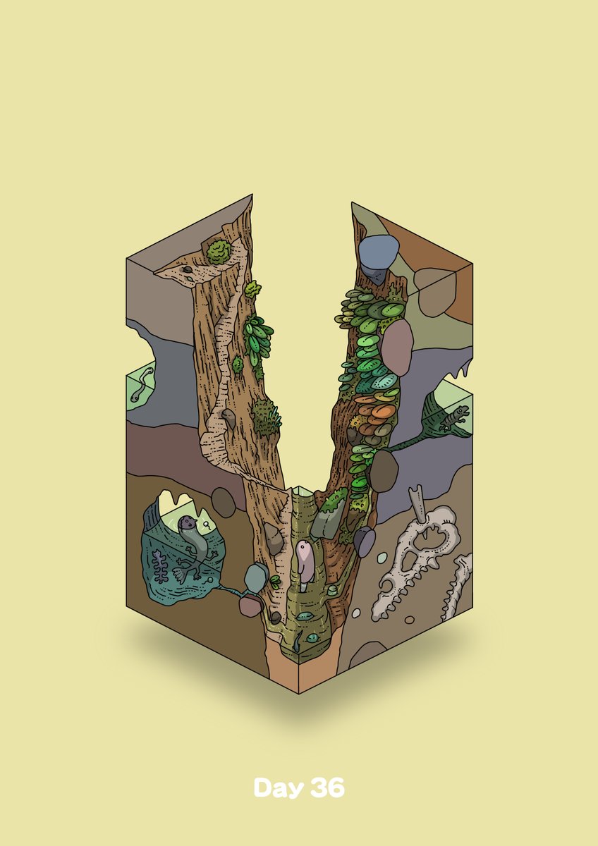 bush, canyon, commentary_request, diorama, fish, gozz, highres, isometric
