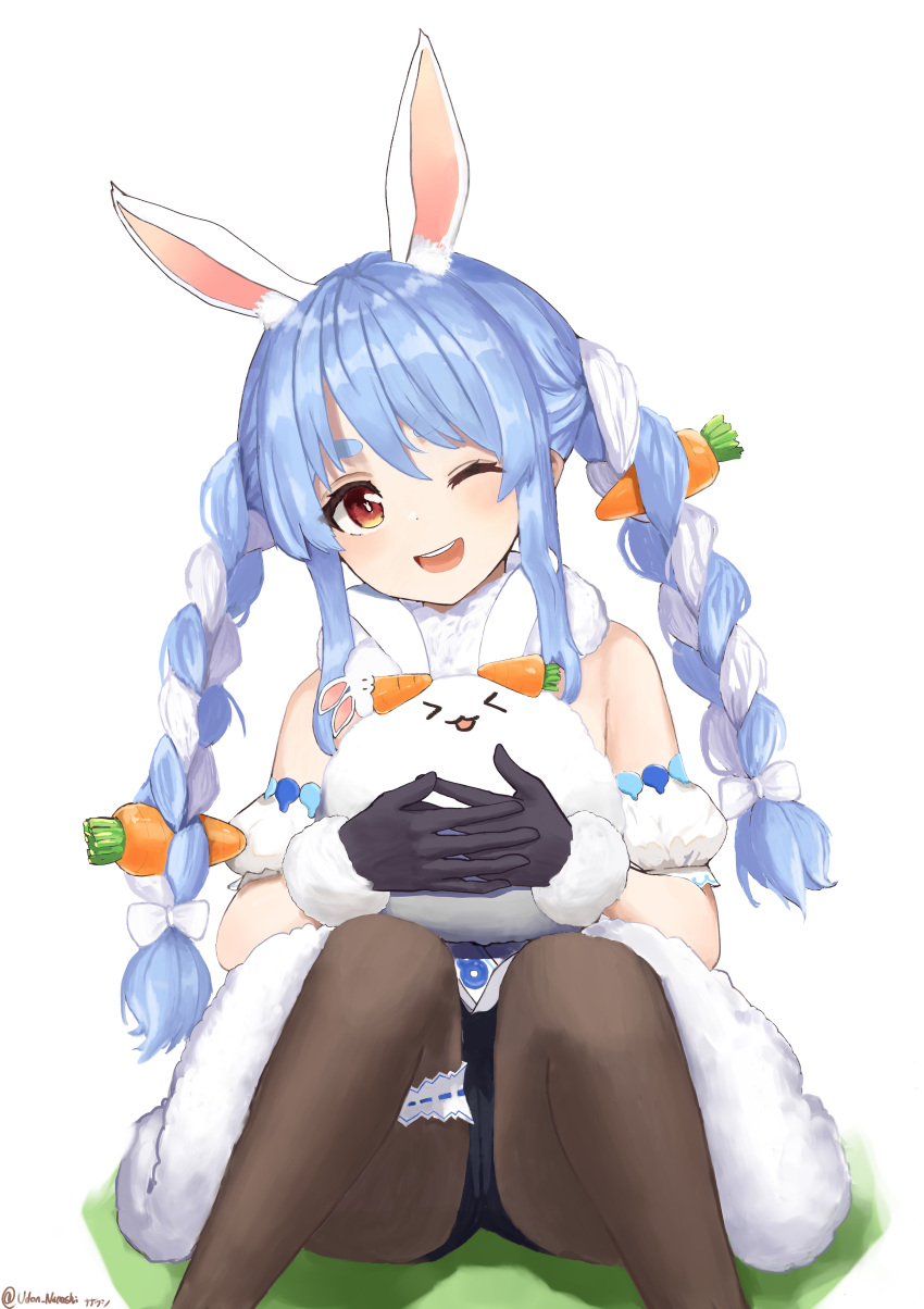 >_<, 1girl, :3, ;d, absurdres, animal, animal_ear_fluff, animal_ears