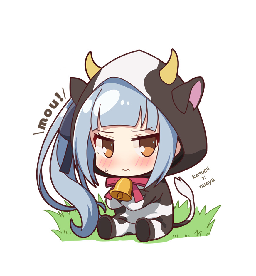 1girl, alternate_costume, animal_costume, animal_ears, animal_print, bell, bell_collar, blush