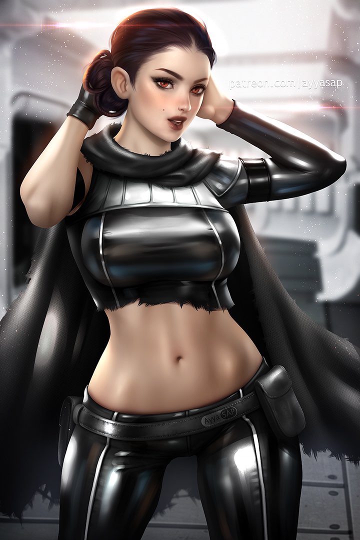 1girl, ayya_saparniyazova, belt, blush, cape, clothing_cutout, double_bun, leather
