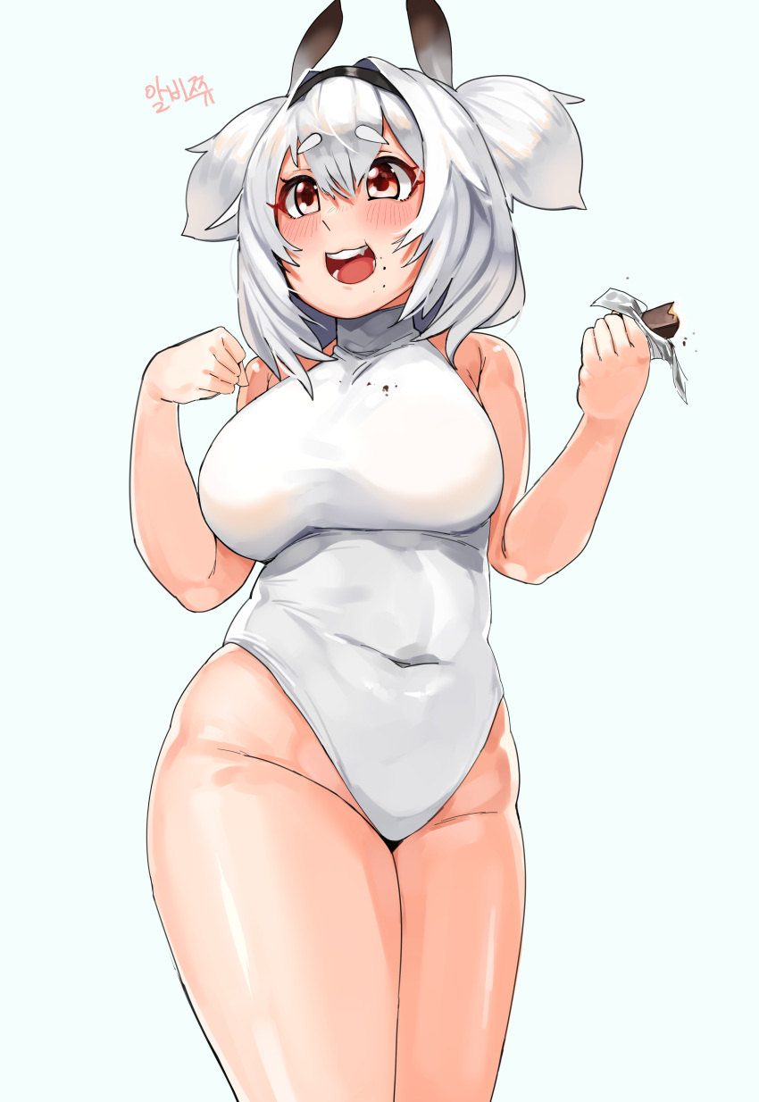 1girl, :3, absurdres, breasts, candy, chocolate, chocolate_bar, eyebrows_visible_through_hair