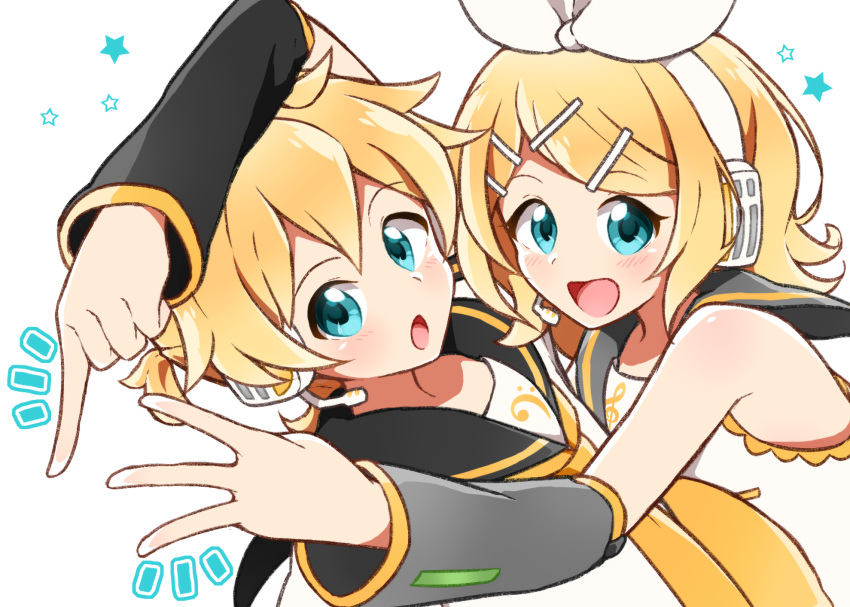 1boy, 1girl, ^^^, anniversary, arm_over_head, arm_warmers, bangs, bare_shoulders