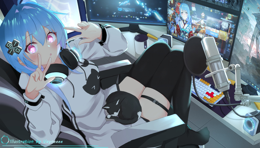 >_<, 3girls, absurdres, ahoge, alternate_costume, animal, animal_on_lap, architecture