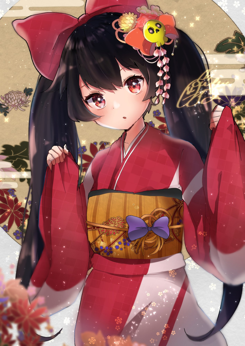 1girl, :o, ashley_(warioware), bangs, black_hair, blush, bow, eyelashes