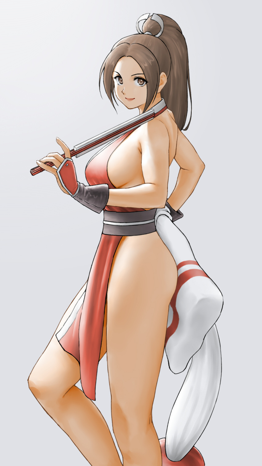 1girl, bangs, bare_shoulders, breasts, brown_eyes, brown_hair, closed_mouth, commentary_request
