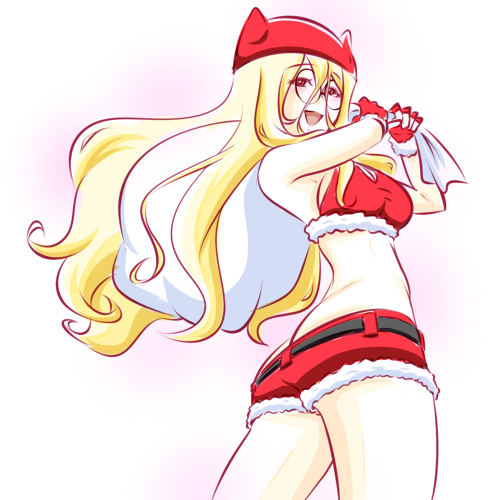 1girl, animal_hat, ass, belt, black_belt, blonde_hair, blush, cat_hat