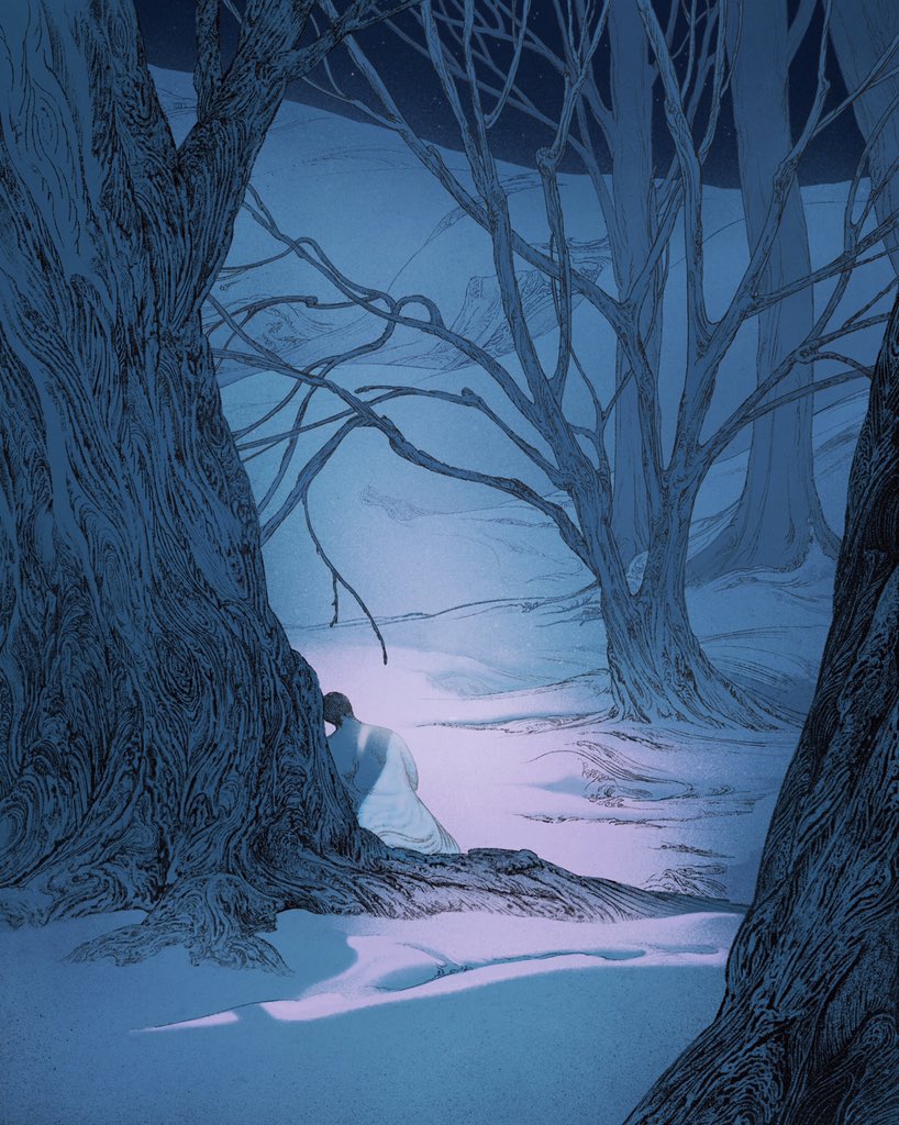 ambiguous_gender, back, blue_theme, commentary_request, facing_away, from_behind, leaning, lee_jihye