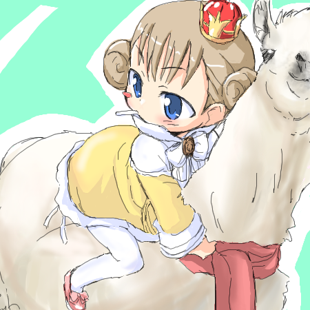 child, crown, kojima_tsuma, llama, lowres, mari, marie, marie_(baby_princess)