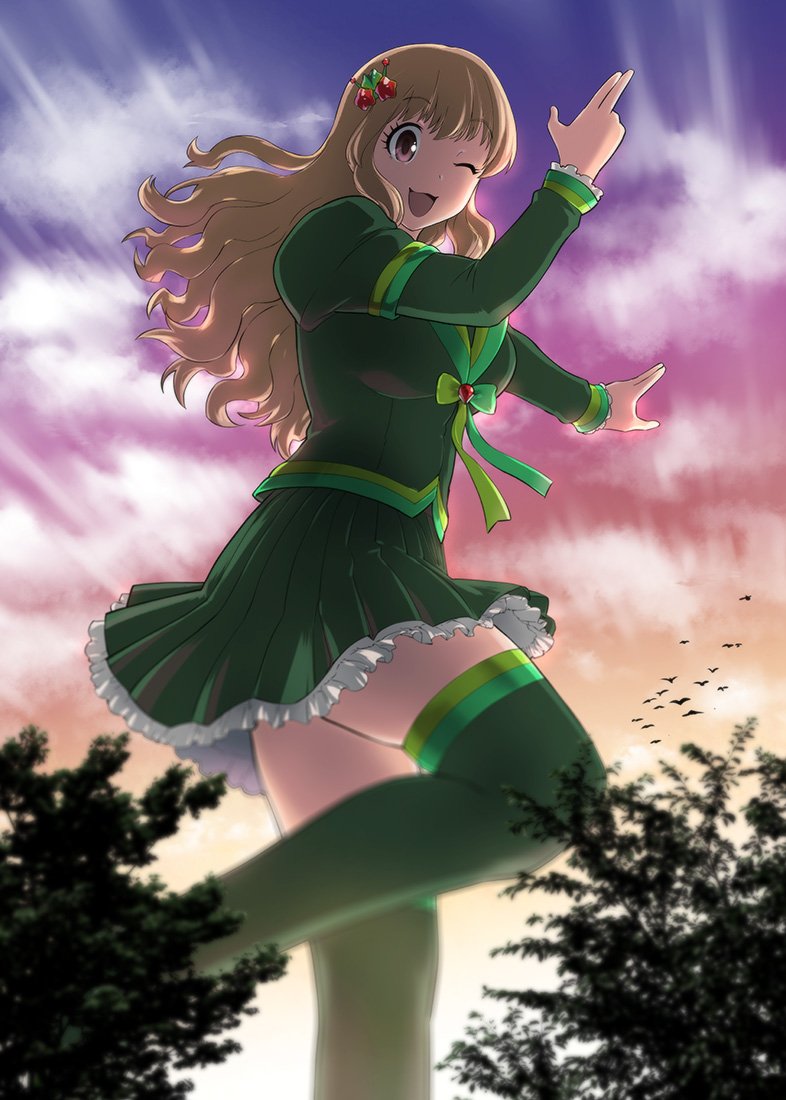 1girl, breasts, brown_eyes, brown_hair, giant, giantess, hair_ornament, idolmaster