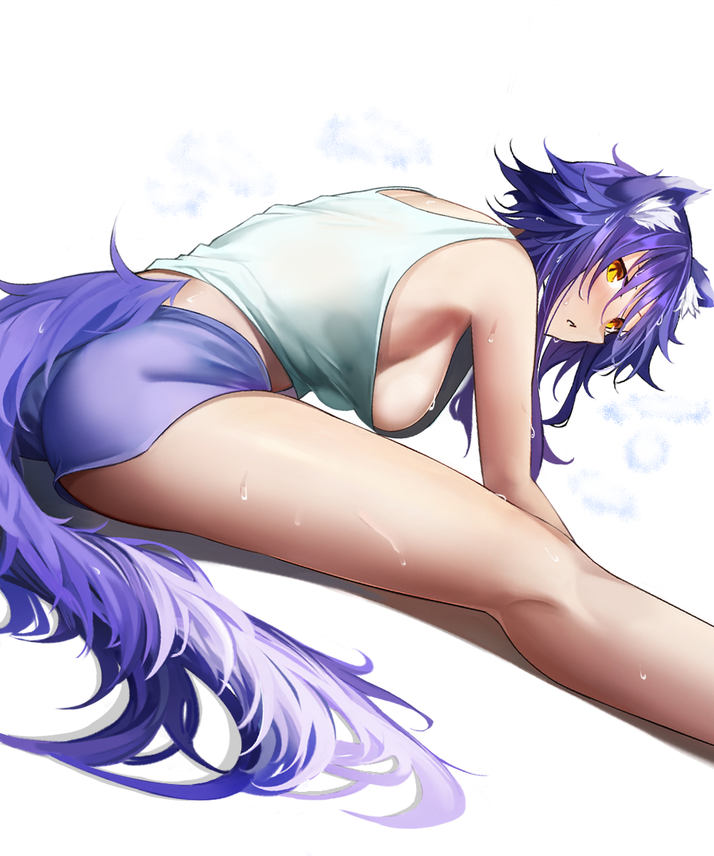 1girl, animal_ear_fluff, animal_ears, blush, breasts, highres, large_breasts, looking_at_viewer