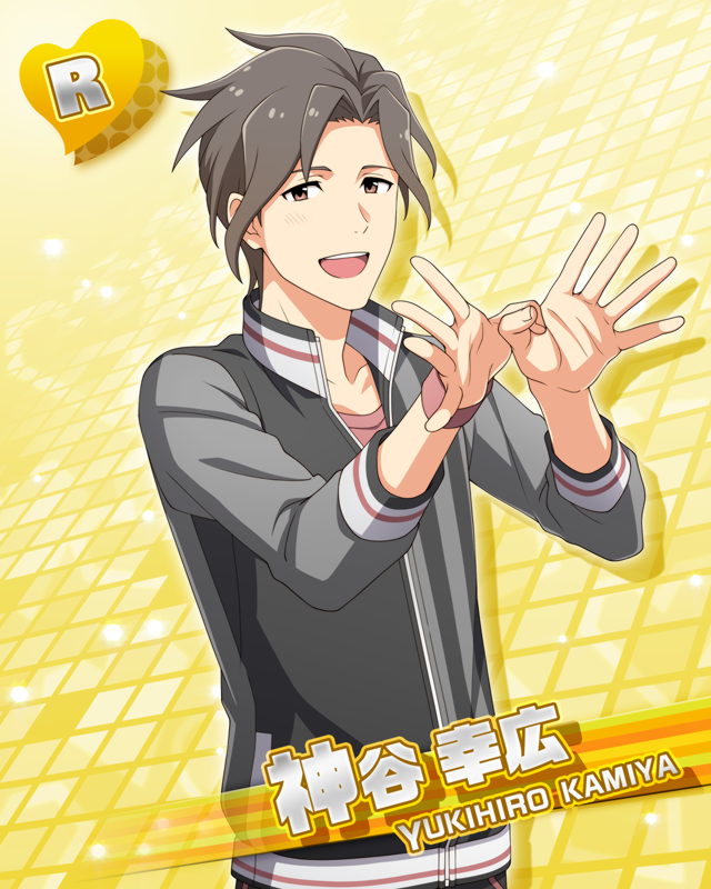 brown_eyes, brown_hair, character_name, dress, idolmaster, idolmaster_side-m, short_hair, smile