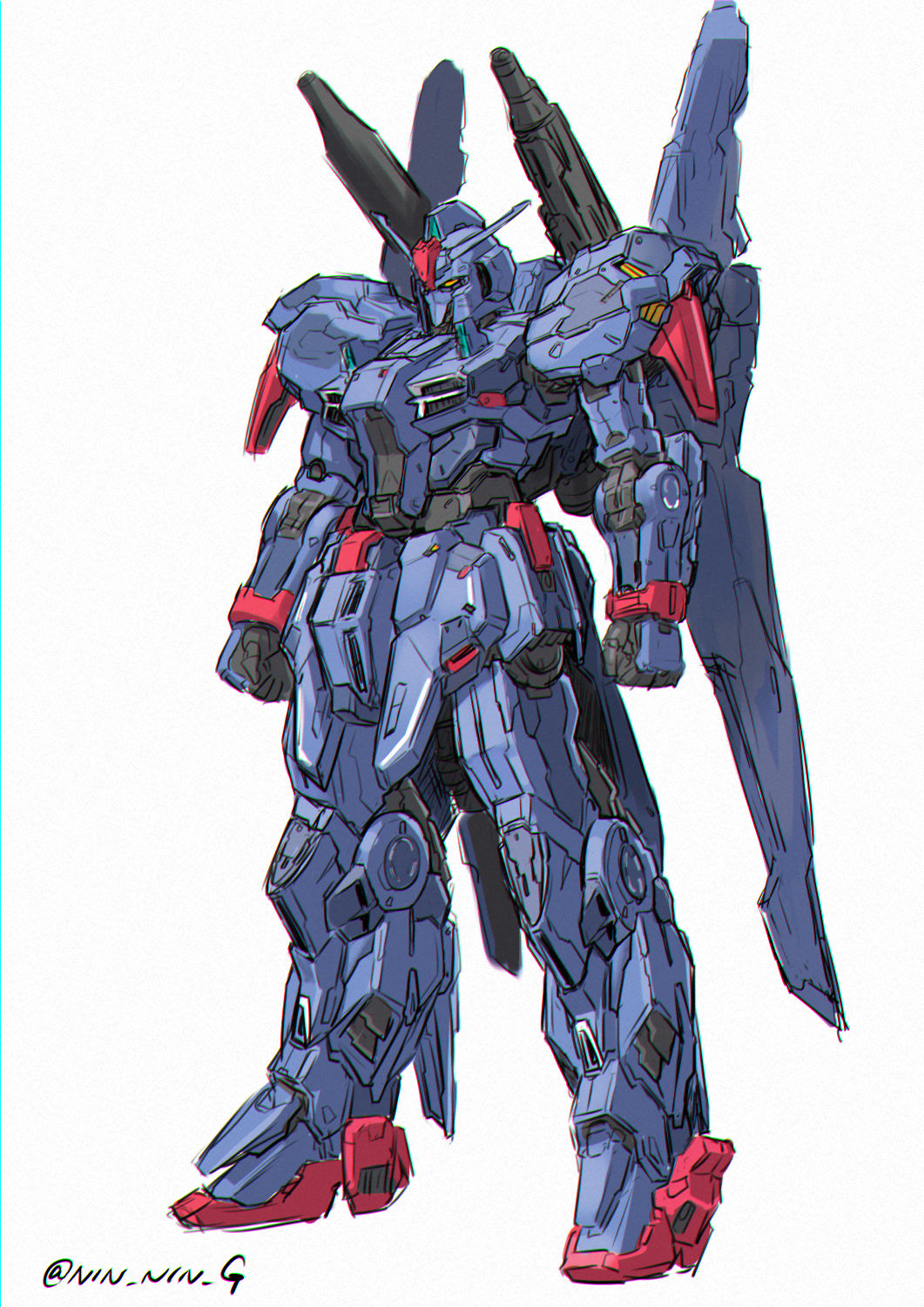 clenched_hands, gundam, gundam_mk_iii, gundam_msv, highres, mecha, ninnin_(shishitou), no_humans