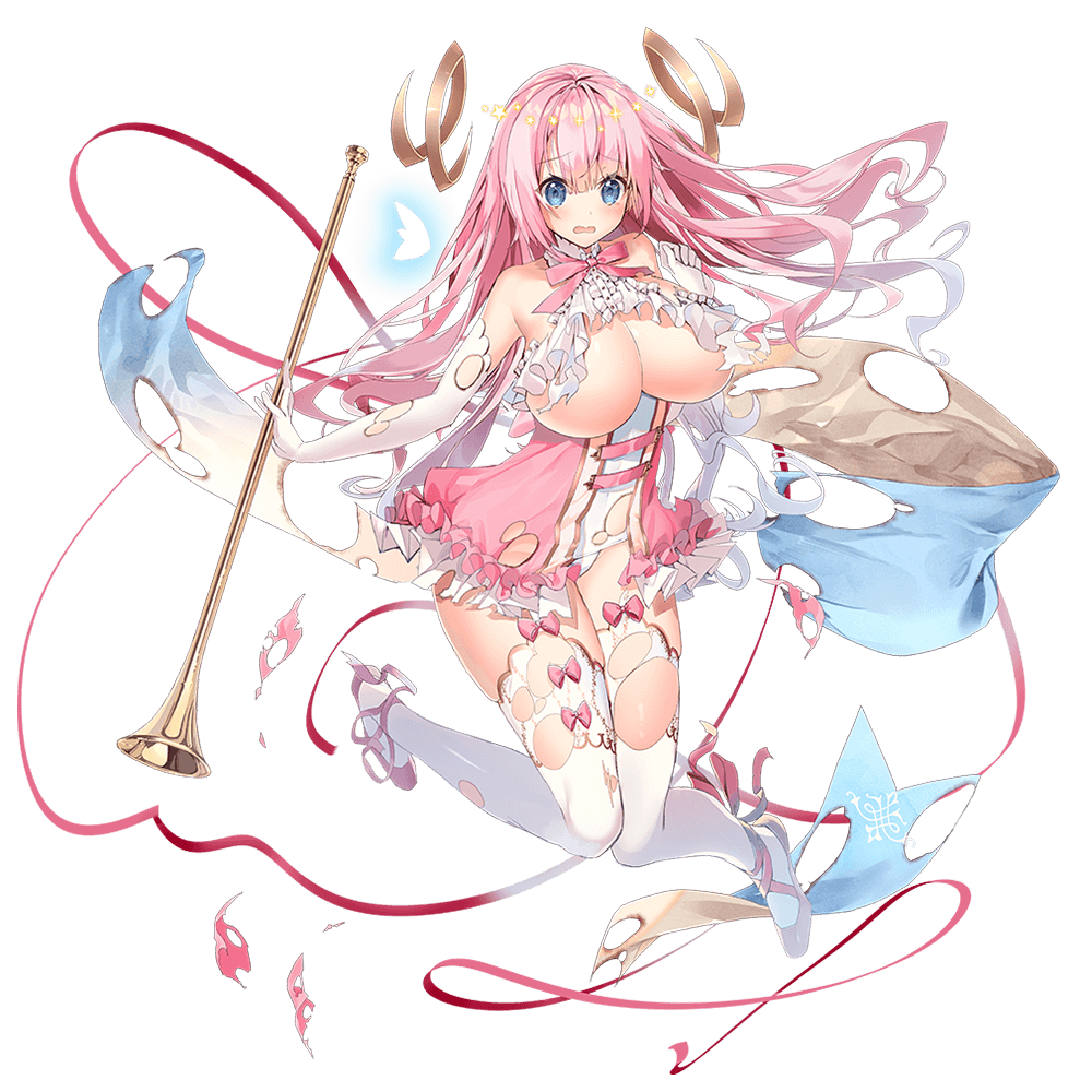 1girl, bangs, blue_eyes, blush, breasts, dennou_tenshi_jibril, elbow_gloves, eyebrows_visible_through_hair