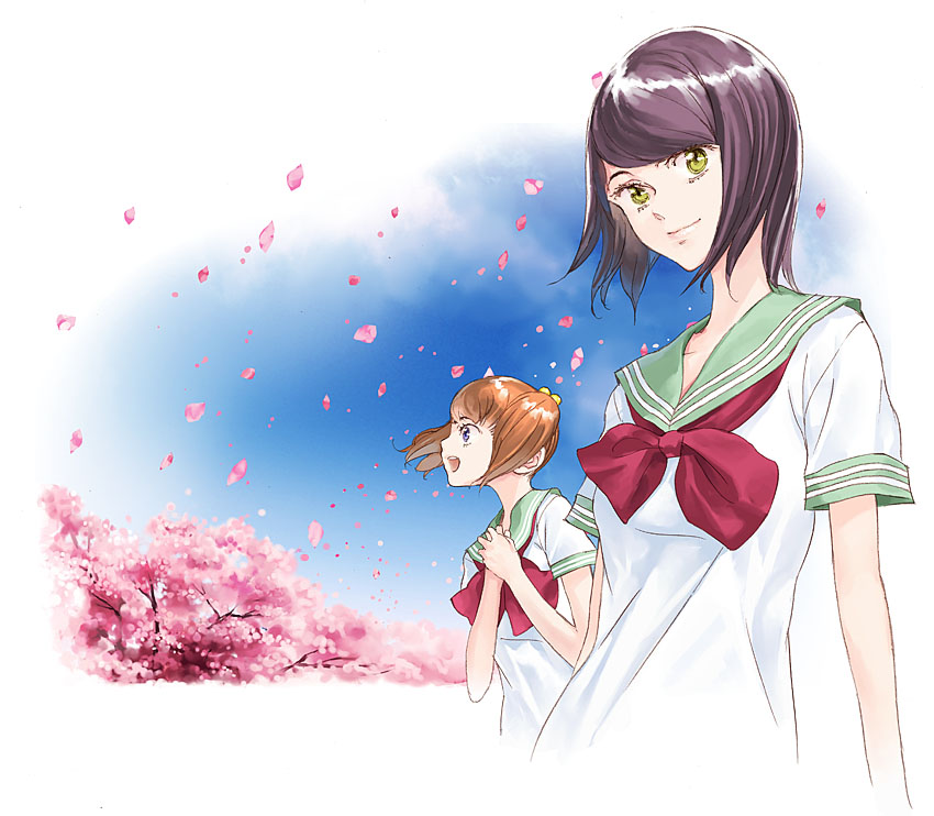 garex, original, sakura_blossoms, school_uniform, serafuku