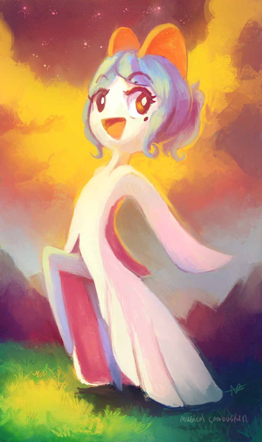 :d, commentary, creature, english_commentary, eyelashes, gen_3_pokemon, grass, happy